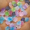 Hielo a través del cielo estrellado fino flash camelia accesorios de manicura rosa usar armadura decoración DIY accesorios para funda de teléfono móvil