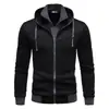Moletom esportivo masculino transfronteiriço, nova coleção primavera/outono, moderno e casual, caimento justo, design color-block, visual em camadas, peça externa leve