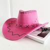 Sombrero de Vaquero Occidental de Color Sólido para Hombres y Mujeres, Viajes de Primavera y Verano, Montañismo, Protección Solar, Sombrero de Sol, Sombrero de Jazz de Ala Ancha para la Pradera, Transfronterizo