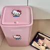 Cubo de basura abatible de gatito con tapa emergente tipo pulsador para baño y cocina del hogar, gran capacidad, diseño de dopamina con tapa