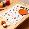 Serie de Halloween Transfronteriza Tela Cuadros Manteles Individuales, Manteles Individuales, Sala de Estar, Mesa de Comedor Occidental, Decoración de Cafetería, Aislamiento Térmico Personalización