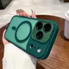 Adecuado para Apple 17Promax con Película para Lente, Funda Magnética para Teléfono, Funda Protectora Iphone16 con Tacto de Piel Mate, Funda 15
