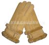 Luvas de dedo para atividades ao ar livre, luvas quentes para ciclismo de inverno, pele de carneiro, lã genuína integrada, luvas à prova de frio