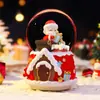 Bola de cristal de Natal produto novo transfronteiriço caixa de música, caixa de música criativa com neve brilhante Papai Noel, presente de feriado
