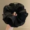 Scrunchie Estilo Floresta Encantada Verde para Mulheres, Elástico de Cabelo de Luxo com Laço de Pérola, Acessório de Cabelo Trançado