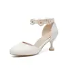 Zapatos Talla 28--43 Estilo Coreano Flor Hueca Tacones Altos Sandalias con Hebilla en la Punta Nuevos Zapatos de Mujer para Primavera y Verano