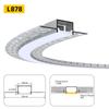 Canal para Fita de LED com Borda de Renda Flexível, Canal de Alumínio Cinza com Linha Curva Pré-Embutida, Kit de Perfil de Alumínio Embutido Oculto