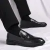 Exportación Transfronteriza Nuevos Zapatos de Cuero para Hombre Wish Zapatos de Negocios Casual para Hombre Cómodos y Transpirables Zapatos de Frijol Invisible para Aumentar la Altura para Hombre
