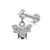 Bibi Uña de labio de acero inoxidable transfronteriza europea y americana alas de flor pequeña mariposa conejo uña de labio uña de labio cruzada joyería para piercing