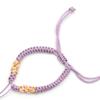 Pulsera de nudo de flor de durazno semiacabada tejida a mano pulsera diy cuerda de mano no tejida cuentas de transferencia portátiles hebilla de la paz joyería de plata