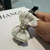 Pinza para el pelo con lazo de moda para Primavera, Otoño e Invierno, Pasador pequeño estilo Chanel, Pinza de plátano para la parte trasera de la cabeza, Adorno para flequillo y cabello con pedrería