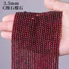 Cuentas redondas de granate color vino tinto natural, cuentas de cristal de granate púrpura semiterminadas, cuentas sueltas para pulsera DIY, cuentas espaciadoras, venta al por mayor