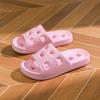 Pantuflas de baño estilo coreano para mujer, color sólido, para baño, hogar, para parejas, para el hogar, huecas para evitar fugas, pantuflas de secado rápido para hotel