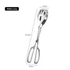 Clip hueco de acero inoxidable de tres pulgadas 304 pinzas auto-servicio para alimentos pinzas tijera pinzas para alimentos pinzas para pan pinzas para bistec pinzas para ensalada