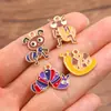 Múltiples Dijes de Aleación para Manualidades Chapado en Oro KC Animales Esmaltados Caballo Hormiga Oruga Insecto Caracol Colgantes Accesorios