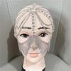 Máscara de diamantes de imitación de cadena de garra transfronteriza europea y americana, personalidad, baile de máscaras, borla, diamante, Halloween, tocado, máscara facial