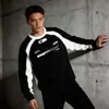 Sudadera Redonda Versátil Simple Genial Estilo Retro Americano para Hombres y Mujeres, Top Biker Holgado y Elegante para Primavera y Otoño