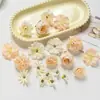 Set de 20 Flores Artificiales, Pasador de Flores Falsas, Guirnalda Hecha a Mano para Peinado DIY, Abanico, Accesorios Dinastía Han, Decoración de Boda