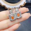Venta al por mayor de fábrica Populares Pendientes de Ópalo de Fuego Natural Plata S925 Incrustado Piedra Principal 4*6 Joyería de Lujo Venta Directa de Fábrica