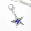 Accesorios de Llavero Colgante de Alta Gama con Incrustaciones de Diamantes en Forma de Estrella de Cinco Puntas Exquisitos Japoneses y Coreanos para Hombres y Mujeres