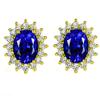 Brincos Pendentes Estilo Concubina Imperial Banhados a Ouro 24K Colar Pingente Princesa Diana Céu Estrelado Diamante Safira Conjunto