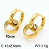 Pendientes de Acero Inoxidable 304 Cadena Cubana con Borlas Joyería Chapado en Oro de 18K Clip para Oreja Pendientes Unisex