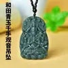 Colgante de Jade Hetian de Xinjiang, Jade Verde Guanyin de Mil Manos, Colgante de Jade Estatua de Buda Bodhisattva Guanyin para Hombre, Artículo en Stock para Transmisión en Vivo