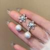 Brincos doces elegantes super brilhantes de floco de neve de strass e pérola para mulheres novos outono e inverno moda de luxo leve brincos de alta qualidade
