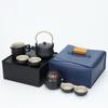 Juego de Té de Viaje para Exteriores Kung Fu Portátil para Coche para Beber Té Tetera de Cerámica Taza de Té Regalo de Negocios Caja de Regalo Personalización