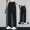 Pantalones Largos de Seda Hielo Finos para Hombre Verano Talla Grande Elásticos de Secado Rápido Casuales Sueltos Deportivos Transpirables Pantalones de Aire Acondicionado Pantalones de Chándal