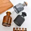 Botella de Aromaterapia Barriga Grande Botella Vacía Boca de Tarjeta Sin Fuego Botella de Vidrio Transparente Flor Seca Planta Fragancia Aceite Esencial Palo Volátil Botella Expansible