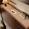 Alfombrilla retro de tablero de ajedrez para aparador, impermeable y a prueba de polvo, alfombrilla rectangular para mueble de TV, lindo diseño de dibujos animados, alfombrilla decorativa para gabinetes de entrada