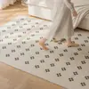 Alfombra tipo crema para sala de estar, entrada, entrada de baño, dormitorio; alfombra resistente a la suciedad, resistente al desgaste, antideslizante, fácil de mantener