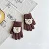 Invierno Nuevo Niños Lindo Animal Dibujos Animados Tejidos a Mano con los Dedos Guantes de Lana Cálidos para Bebé Cinco Dedos