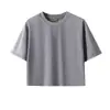 Nuevo Estilo Transfronterizo Lavado Americano Desgastado Camiseta de Chica Picante para Mujer Manga Corta Retro Copos de Nieve Fritos Logo Bordado Impreso para Mujer