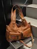 Bolsa de ombro retrô transfronteiriça europeia e americana de grande capacidade, novo modelo 2026, bolsa tote fashion color-blocking, bolsa feminina de alta qualidade