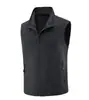 Chaleco Softshell de Cuello Alto para Hombre Casual para Exteriores Pesca Ropa de Trabajo Ajustado Multibolsillos con Cremallera Chaleco 288