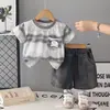 Conjunto Infantil Ropa de Verano para Niños 2026 Nuevo Elegante Fresco Niño Verano Manga Corta Shorts de Mezclilla Ropa Infantil