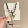Nuevo Collar de Borlas de Mariposa Estilo Chino Diseño de Nicho Estilo Étnico Simple Versátil Collar Personalizado