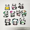 Transfronterizo Nuevo Dibujo Animado Panda Zapatos con Agujeros Zapatos de Flores Zapatos con Botones Accesorios DIY Removibles Accesorios de Zapatos de Goma Suave cros