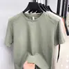 Camiseta de secagem rápida para homens, manga curta, fina para o verão, respirável, solta, gola redonda, adequada para esportes, corrida e fitness, atacado