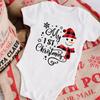 Natal 2024 Nova Série Meu 1º Natal Algodão Roupa de Escalada para Bebê Manga Curta Macacão de Bebê