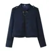 Comércio Exterior Europeu e Americano Transfronteiriço Roupas Femininas Aliexpress Moda Blazer Curto Simples Versátil Gola Alta Pequena