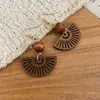 Pendientes de Borla Color Café Aguja de Plata Transfronterizos Europeos y Americanos Lujo Accesible Pendientes de Gama Alta Pendientes Maillard Diseño Nicho