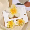 3 Peças Presilha de Cabelo Gradiente de Frangipani Verão Parte de Trás da Cabeça Brilho Exquisito Estilo Férias Presilha de Tubarão Acessório de Cabelo