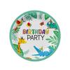 Em estoque atacado festa de aniversário prato de papel descartável desenho animado crocodilo impressão decorativo bolo prato papel de seda copo terno