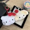Lindo Chica Corazón Fresa Pastel Peludo Hellokitty Melody Llavero Colgante Regalo Novia