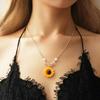 Collar de moda europeo y americano con diseño de girasol, hojas y flores, collar corto exagerado, accesorios para mujer, comercio electrónico transfronterizo.