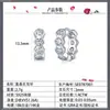 Aretes de Plata de Ley S925 Estilo Panal Geométrico con Múltiples Piedras Redondas de Moissanita, Pendientes Sencillos para Mujer Estilo Commuter, Joyería de Plata en Stock Transfronteriza
