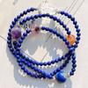 Diseño Guofeng Vintage Lapis Lapis Natural Lapis Cuentas Bebé Amatista Amatista Fantasma Pulsera Pulsera Multicírculo